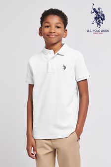 أبيض - قميص بولو بيكيه أزرق بشعار خيّال مزدوج للأولاد من U.s. Polo Assn (N95661) | 223 ر.س - 268 ر.س