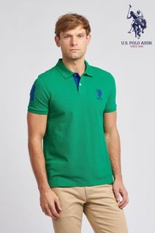 U.S. Polo Assn. Regular Fit Mens Pink Player 3 Pique Polo Shirt (N95664) | KRW117,400