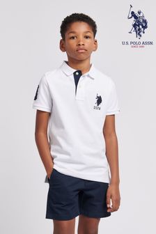 Bílá - Modrá chlapecká polokošile U.S. Polo Assn. Player 3 z piké (N95670) | 1 585 Kč - 1 905 Kč