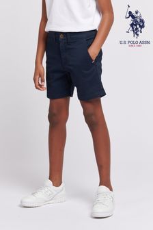 Albastru - U.s. Polo Assn. Pantaloni scurți clasici cu Pantaloni chino pentru băieți Cream (N95688) | 209 LEI - 251 LEI