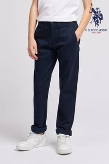 Modra - -U.s. Polo Assn. Fantovske klasične chino hlače naravne barve (N95736) | €46 - €55