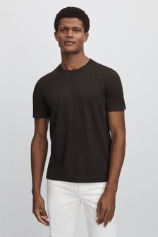 Oscar Jacobson Knitted Cotton Crew Neck T-Shirt (N95963) | $153