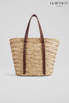 LK Bennett Viola Straw Handles Basket Bag (N96135) | $271