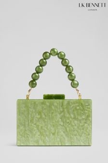 LK Bennett Green Maeve Marbled Acrylic Box Bag (N96177) | $238