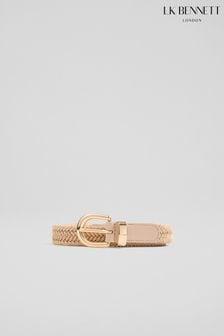 LK Bennett Griffen Latte Woven Linen Belt (N96183) | ￥17,440