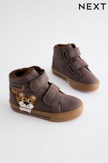 Brown Tiger Standard Fit (F) Warm Lined High Top Touch Fastening Trainers (N96233) | KRW49,100 - KRW57,600