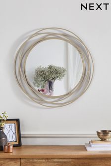 Moderner, runder Wandspiegel mit Drahtdesign, 60 cm (N96268) | 100 €