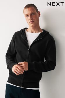 Relaxed Knitted Zip Through Hoodie