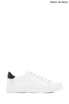 Moda in Pelle Bradd Lace up Flat Round Toe White Trainers (N96478) | kr1,285