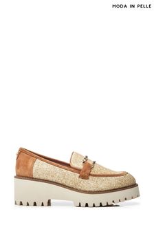 Moda in Pelle Natural Faythe Snaffle Trim New Florense Loafers