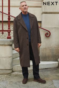 Brown Soft Touch Relaxed Epsom Wool Overcoat (N96498) | ₪ 410