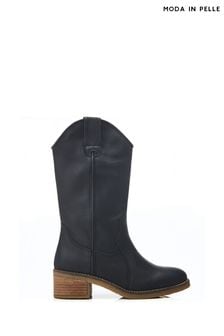 Moda in Pelle Dana Crepe Sole Long Western Natural Boots (N96516) | OMR77