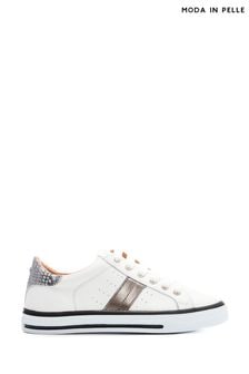 Белые кроссовки с полосками по бокам на шнуровке Moda In Pelle Alberry (N96520) | €144