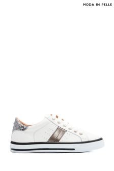 Moda in Pelle Alberry Side Stripe Lace Up Black Trainers (N96520) | $187