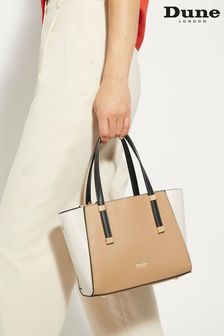 Dune London Brown Mini Dinkydresden Double Zip Top Handle Tote Bag (N96528) | $119