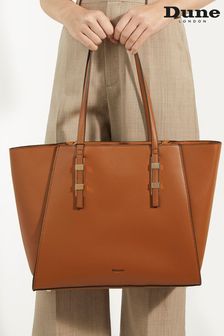 Dune London Brown Dresden Large Double Zip Top Handle Tote Bag (N96573) | kr1,103