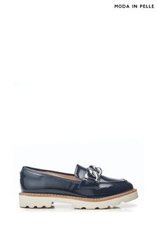 Moda in Pelle Blue Evella Chunky Loafers With Chunky Chain Trim (N96632) | 136 €
