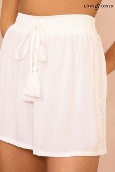 Белый - Love & Roses шорты с эластичной отделкой (N96681) | €38