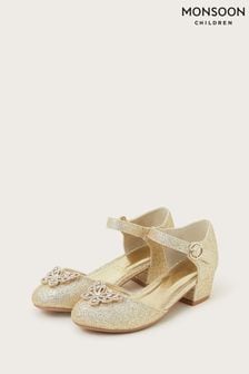 Monsoon Gold Glitter Butterfly Heels (N97154) | OMR15 - OMR17