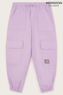 Monsoon Purple Cargo Parachute Trousers (N97175) | €32 - €36