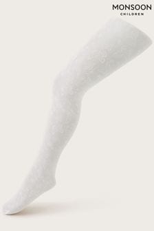 Monsoon White Butterfly Lace Tights (N97215) | $20 - $22