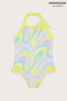 Monsoon Green Crazy Wave Print Swimsuit (N97219) | €20 - €25