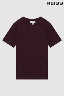 Bordeaux - Reiss Bless Crew Neck T-shirt (N97261) | kr260