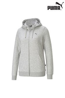 Puma Grey Womens Essentials Full-Zip Hoodie (N97277) | €83