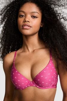 Kirsebærspink - Victoria's Secret Pink Cotton Logo Bra (N97456) | DKK295