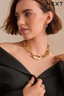 Zlat tn - Chunky Molten Chain Necklace Made With Recycled Zinc (N97693) | 575 K