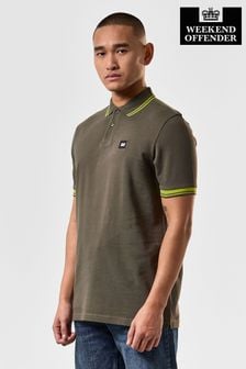 Grün - Weekend Offender Herren Levanto Kurzärmeliges Polo-Shirt mit Zierstreifen und Logo (N97736) | 70 €