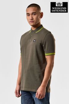 Weekend Offender Mens Levanto Tipped Short Sleeve Logo Polo Shirt