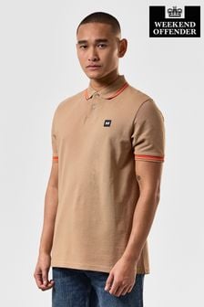 Braun - Weekend Offender Herren Levanto Kurzärmeliges Polo-Shirt mit Zierstreifen und Logo (N97782) | 70 €