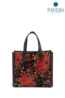 Pavers Red Floral Tote Bag