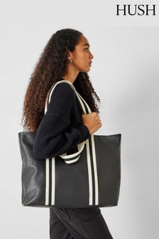 Hush Black Oversized Marlon Leather Tote Bag (N97944) | €218