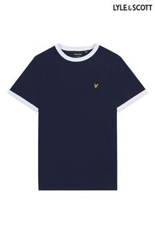 Синяя футболка с контрастной отделкой Lyle & Scott (N98122) | €30 - €38