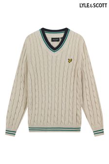 Lyle & Scott Cream progast pulover z V-izrezom (N98136) | €86 - €91