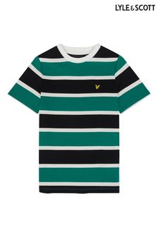 Lyle & Scott Green Stripe T-Shirt (N98167) | OMR13 - OMR16