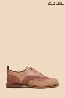 White Stuff Pink Thistle Leather Lace-Up Brogues (N98350) | 414 SAR