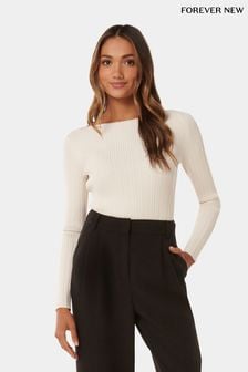 Forever New Cream Petite Evie Long Sleeve Knit Top (N98443) | €72