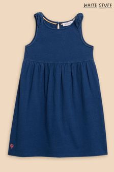White Stuff Blue Tie Shoulder Jersey Dress (N98602) | SGD 48