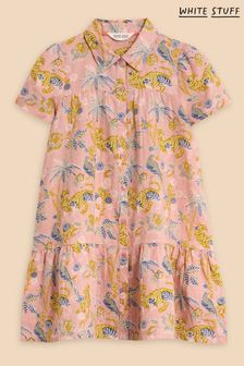 White Stuff Pink Printed Woven Shirt Dress (N98615) | 159 SAR