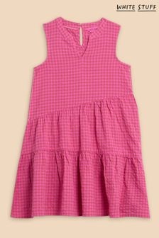 White Stuff Pink Gingham Short Sleeve Dress (N98628) | 1,430 UAH