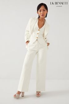 LK Bennett Cream 100% Cotton Petite Avery Italian Jacket (N98714) | $615