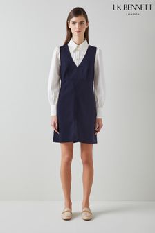 LK Bennett Mariner Polyester-Lenzing™ Ecovero™ Viscose Pinafore Dress