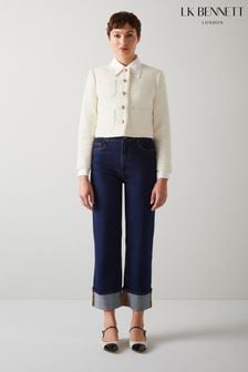 LK Bennett Cream Alexa Recycled Cotton-Blend Italian Tweed Jacket (N98728) | ₪ 1,655