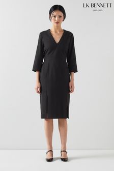Czarny - Lk Bennett Sky Lenzing™ Ecovero™ Viscose Blend Crepe Dress (N98748) | 2,075 zł