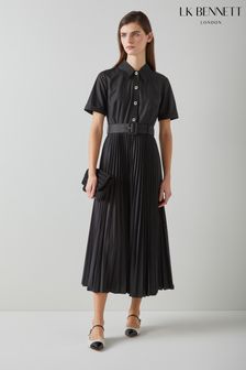 LK Bennett Cally Pleated Shirt Dress (N98754) | SGD 637