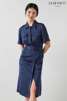 LK Bennett Luna Viscose Utility-Style Shirt Dress (N98781) | €428