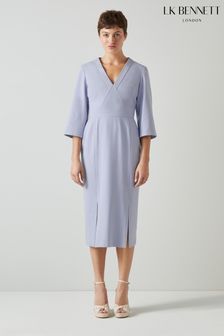 LK Bennett Sky Lenzing™ Ecovero™ Viscose Blend Crepe Dress (N98784) | LEI 1,964